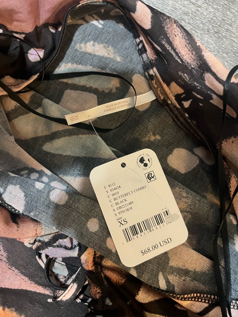 FREE PEOPLE Butterfly Effect Halter Top in Butterfly Combo - Picture 5 of 7